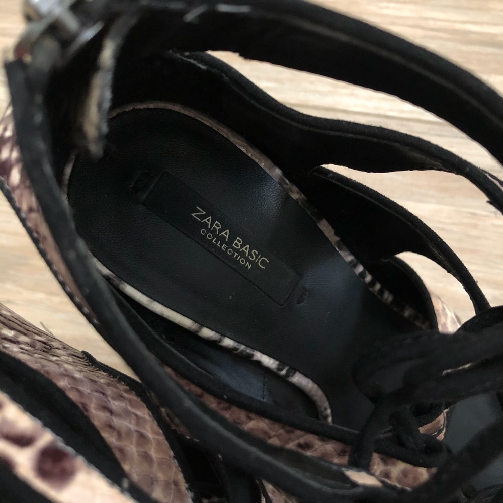 Zara Basic Collection Snake Print Heel - image 7
